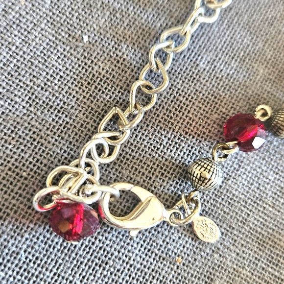 Premier Designs long necklace & fishhook earrings antiqued silver red pearl new - Picture 3 of 14